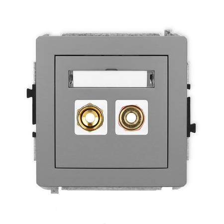 KARLIK DECO 27DGG-4 Gniazdo głośnikowe pojedyńcze (typu banan - czerwony i czarny