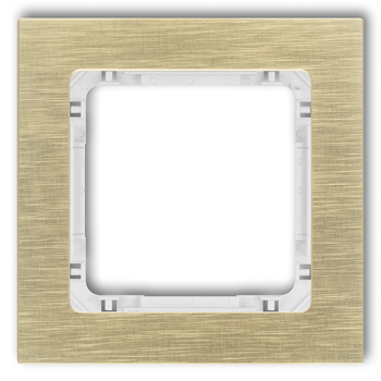 KARLIK DECO 8-0-DRA-1 Ramka uniwersalna pojedyncza - aluminium szczotkowane (ramka: kolor mosiężny; spód: biały)