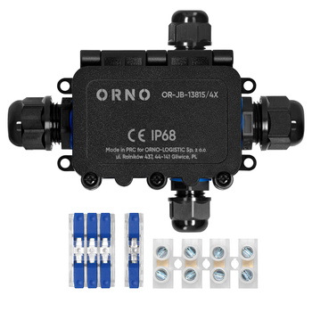 Puszka n/t HD IP68, 0,5-6,0mm² ,2 dławnice M20, 2 dławnice M16, układ X