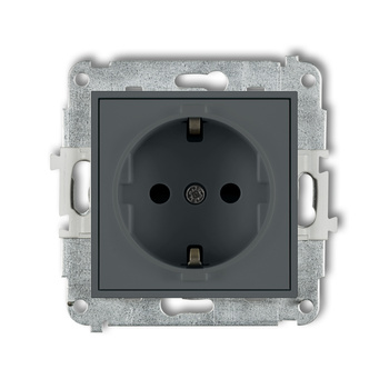KARLIK MINI 28MGP-1sp  Gniazdo pojedyńcze  z uziemieniem SCHUKO 2P+Z (przesłony torów prądowych)