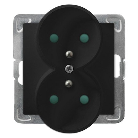 OSPEL IMPRESJA GP-2YRAZP/m/33 Gniazdo podwójne z/u z przesłonami, moduł