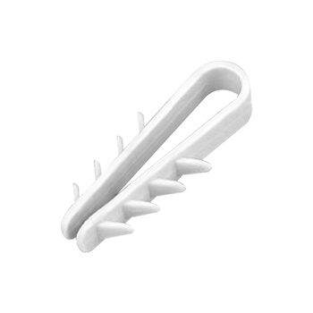 Uchwyt kablowy wbijany, przewód okrągły ∅ 8mm, biały, 20 szt.