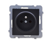 OSPEL AS GP-1GZ/M/33 Gniazdo pojedyncze z uziemieniem czarny metalik