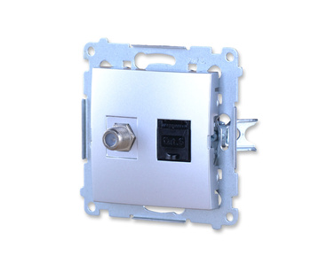 Simon 54 gniazdo komputerowe rj45+sat dasfrj45.01/43