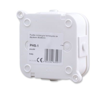 KARLIK Puszka natynkowa hermetyczna ze złączkami PHS-1 80x80mm biała
