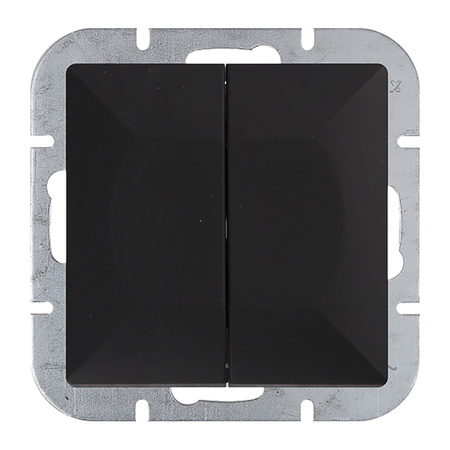 Łącznik p/t świecznikowy Pearl, 10A, 250V, WP-2P, czarny