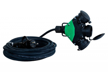 F-ELEKTRO 92976-30 Przedłużacz OW 3x1,5 - 30m /wtyczka+rozgałęźnik/
