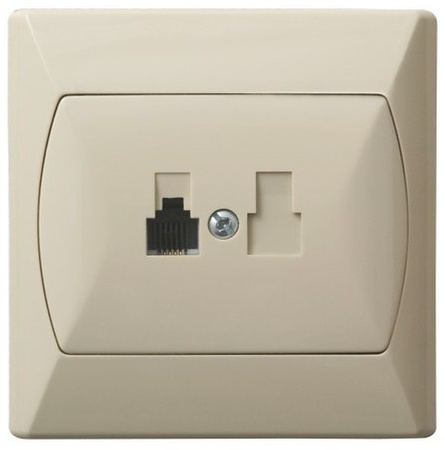 OSPEL AKCENT GPT-1A/01 Gniazdo telefoniczne pojedyncze beż