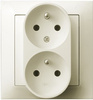 OSPEL IMPRESJA GP-2YC/27 Gniazdo podwójne z/u niezamienność faz ecru