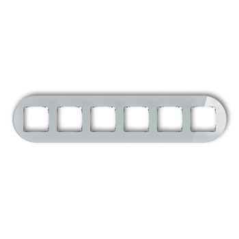 KARLIK ICON 15-28-IRSO-6 Ramka uniwersalna sześciokrotna okrągła - efekt szkła (ramka: szara; spód: grafitowy mat)