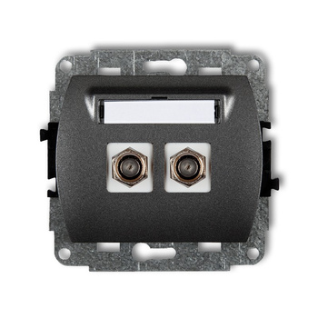 KARLIK TREND 11GF-2  Gniazdo antenowe podwójne typu F (SAT) niklowany