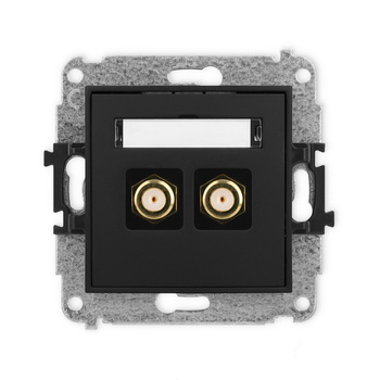 KARLIK ICON 12IGF-2.1  Gniazdo antenowe podwójne typu F (SAT) pozłacany