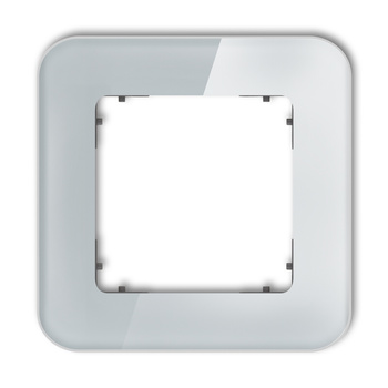 KARLIK ICON 15-28-IRSZ-1 Ramka uniwersalna pojedyncza zaokrąglona - efekt szkła (ramka: szara; spód: grafitowy mat)