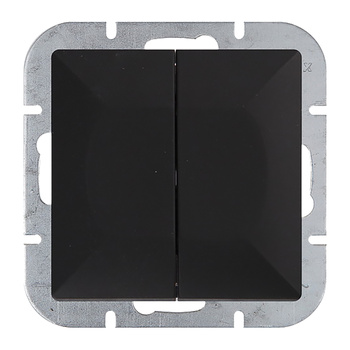 Łącznik p/t świecznikowy Pearl, 10A, 250V, WP-2P, czarny