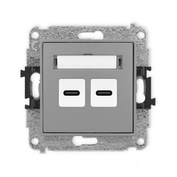 KARLIK MINI 27MGUSB-8  Gniazdo podwójne 2xUSB C-C