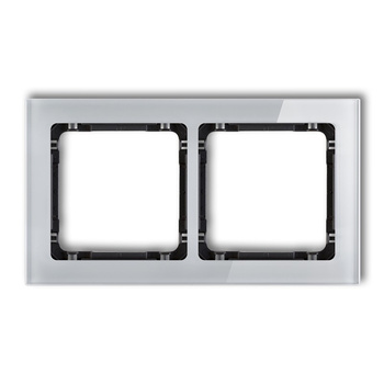 KARLIK DECO 15-12-DRS-2 Ramka uniwersalna podwójna- efekt szkła (ramka: szara; spód: czarny)