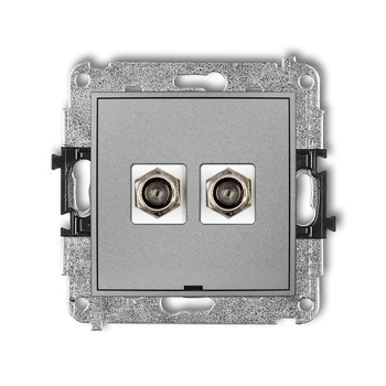 KARLIK ICON 7IGFBO-2  Gniazdo antenowe podwójne typu F (SAT) niklowany