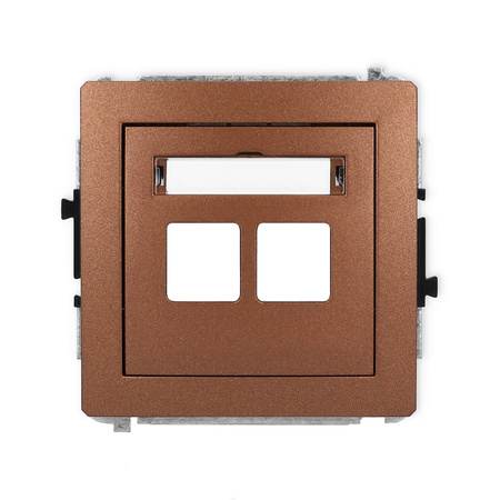 KARLIK DECO 9DGM-2P Gniazdo multimedialne podwójnego bez modułu (standard Keystone)