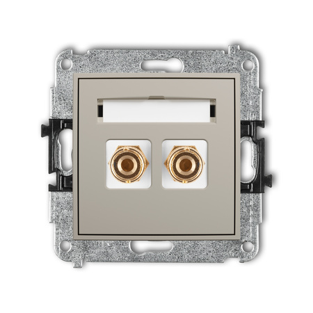 KARLIK MINI 60MGG-3 Mechanizm gniazda głośnikowego pojedynczego (typu banan - czerwony i czarny, pozłacany, 4 mm2, do lutowania)