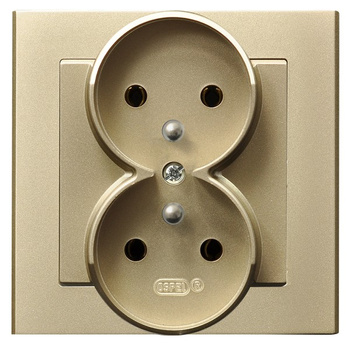 OSPEL SONATA GP-2RZ/39 Gniazdo podwójne z uziemieniem kompletne z ramką