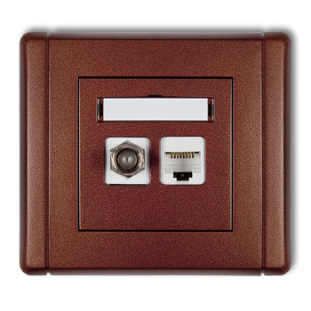 KARLIK FLEXI 9FGFK-1  Gniazdo antenowe poj. typu F (SAT) +  Gniazdo komp. poj. 1xRJ45