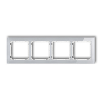 KARLIK DECO 15-0-DRS-4 Ramka uniwersalna poczwórna - efekt szkła (ramka: szara; spód: biały)