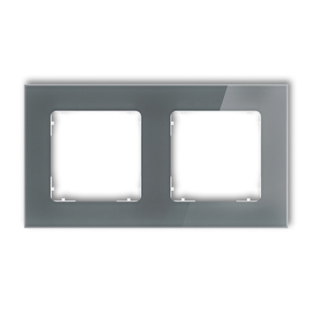 KARLIK ICON 28-0-IRSK-2 Ramka uniwersalna podwójna kwadratowa - efekt szkła (ramka: grafitowa; spód: biały)