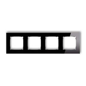 KARLIK ICON 12-12-IRSK-4 Ramka uniwersalna poczwórna kwadratowa - efekt szkła (ramka: czarna; spód: czarny)