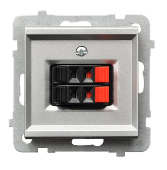 OSPEL SONATA GG-2R/m/38 Gniazdo głośnikowe podwójne srebro