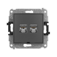 KARLIK MINI 28MGKBO-6 Gniazdo komputerowe podwójne 2xRJ45