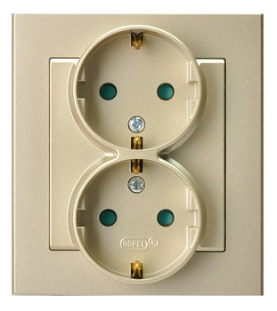 OSPEL SONATA GP-2RSP/39 Gniazdo podwójne z/u schuko z przesłonami