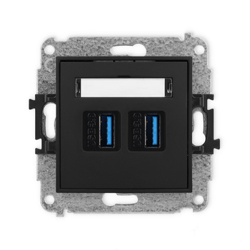 KARLIK MINI 12MGUSB-6  Gniazdo podwójne 2xUSB A-A 3.0