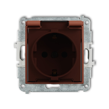 KARLIK MINI 63MGPB-1sdp Mechanizm gniazda bryzgoszczelnego z uziemieniem SCHUKO 2P+Z (klapka dymna, przesłony torów prądowych)