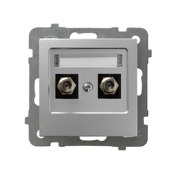 OSPEL AS GPA-2GF/m/18 Gniazdo antenowe typu F podwójne srebro