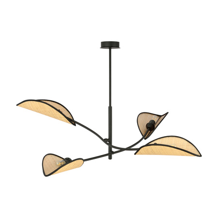 PETALO lampa wisząca, moc max.4x40W, E14, czarna-ratan