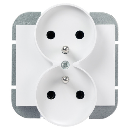 Gniazdo podwójne p/t 2x2P+Z Onyx, 16A, 250V, PT-6OR, biały