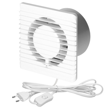 Wentylator łazienkowy 125mm - Przewód z wyłącznikiem