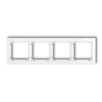 KARLIK DECO 0-0-DRS-4 Ramka uniwersalna poczwórna - efekt szkła (ramka: biała; spód: biały)