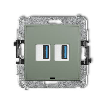 KARLIK ICON 61IGUSBBO-6 Mechanizm gniazda podwójnego 2xUSB A-A 3.0, bez pola opisowego