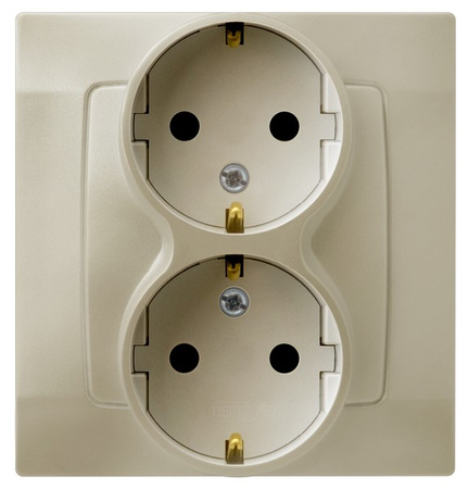 OSPEL KARO GP-2SS/42 Gniazdo podwójne z uziemieniem schuko kompletne
