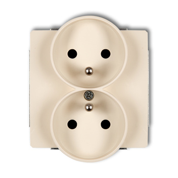 KARLIK DECO 1DGPRSO-2zp  Gniazdo podwójne do ramki DECO Soft z uziemieniem 2x(2P+Z) (przesłony torów prądowych)