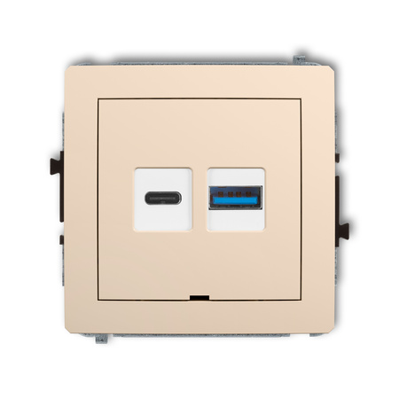 KARLIK DECO 1DCUSBBO-8  Ładowarka USB podwójna  USB C + USB A
