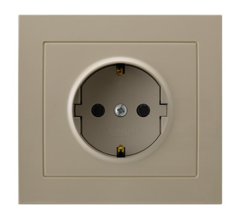 OSPEL KIER GP-1WS/01 Gniazdo pojedyncze z uziemieniem schuko beż