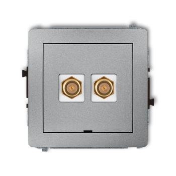 KARLIK DECO 7DGFBO-2.1  Gniazdo antenowe podwójne typu F (SAT) pozłacany