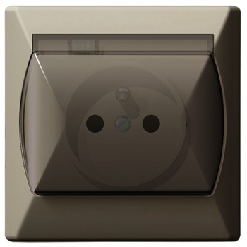 OSPEL AKCENT GPH-1AZ/01/d Gniazdo bryzgoszczelne z/u IP-44 beż