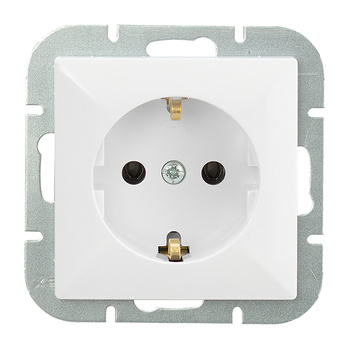 Gniazdo pojedyncze p/t 2P+Z Schuko Pearl, 16A, 250V, PT-17P, biały