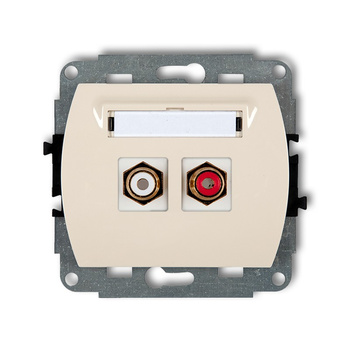 KARLIK TREND 1GRCA-2  Gniazdo podwójne RCA (typu cinch - biały i czerwony