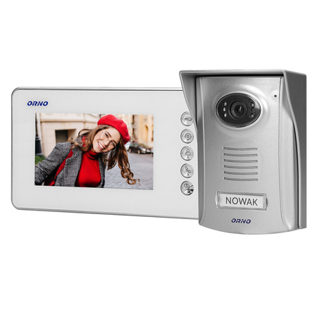 Zestaw wideodomofonowy bezsłuchawkowy, kolor LCD 4,3" z kamerą plastikową, AMMO