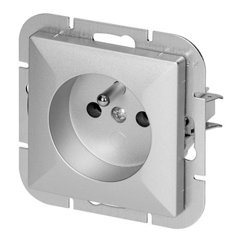 Gniazdo pojedyncze p/t 2P+Z Pearl, 16A, 250V, PT-16P, srebrny
