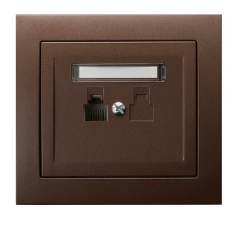 OSPEL KIER GPT-1W/52 Gniazdo telefoniczne pojedyncze brąz